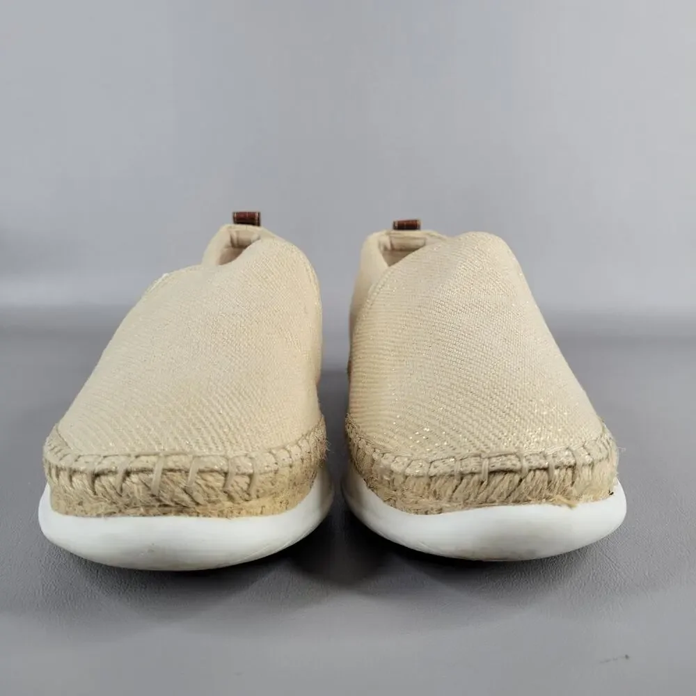 Sam Edelman Womens Kassie Espadrille Slip On Flats Size 10 M Beige Metallic